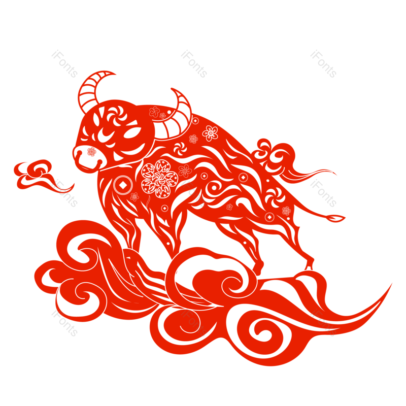 祥云图片,剪纸风格元素,新年PNG,矢量免抠素材